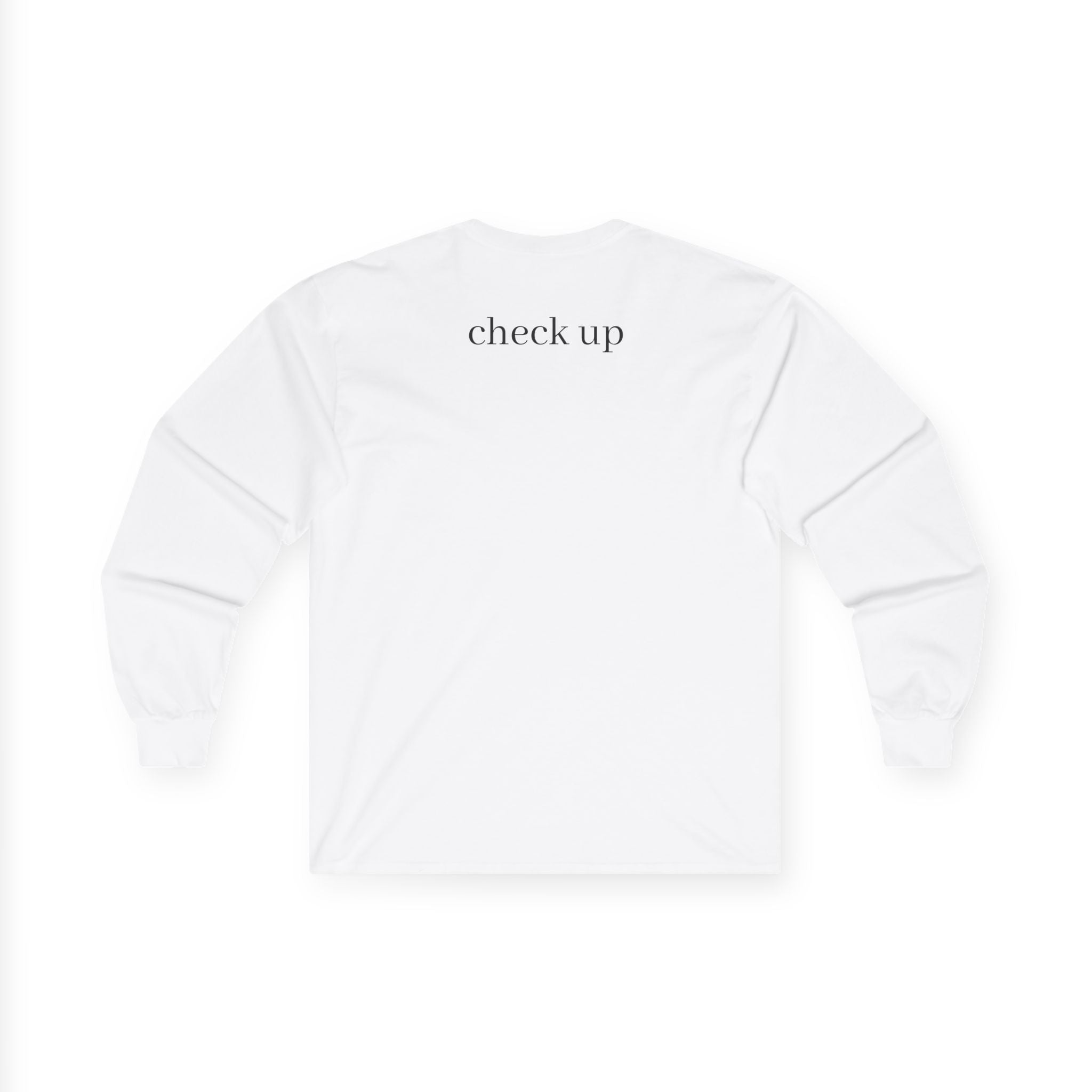 Long Sleeve Tee — 'Check Up' Retro Selfie Graphic